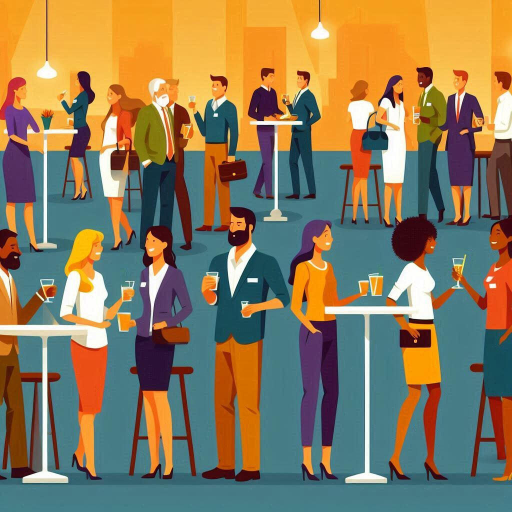 Evento di networking Gruppi che chiacchierano ad un evento di networking